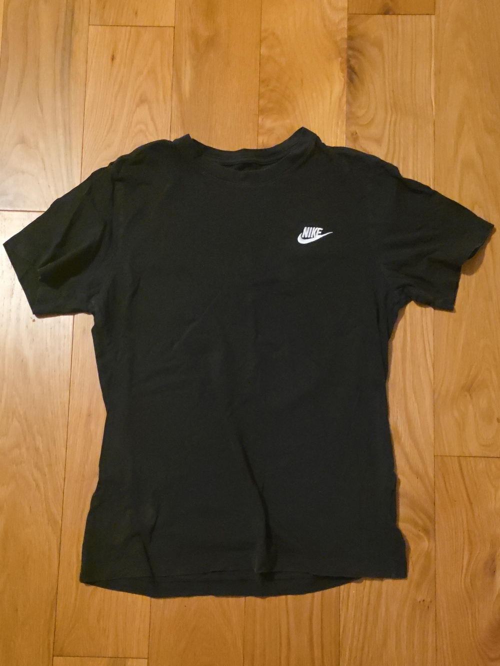 Nike Black Tee with White Swoosh Chest Logo